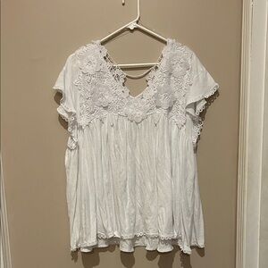 Cato White Lace Floral Blouse